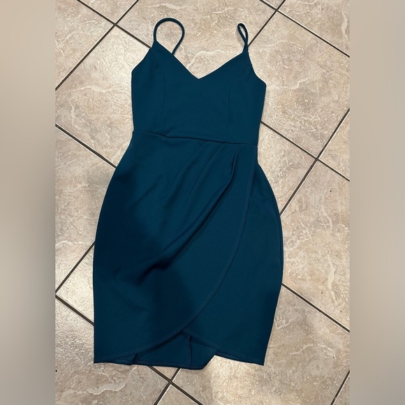 Lulus Spaghetti Straps Elegant Teal Dress Size Small - Picture 1 of 7